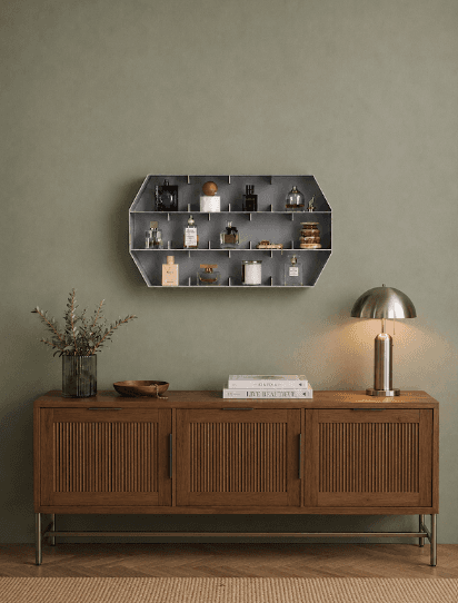 Perch Organiser in a styled room